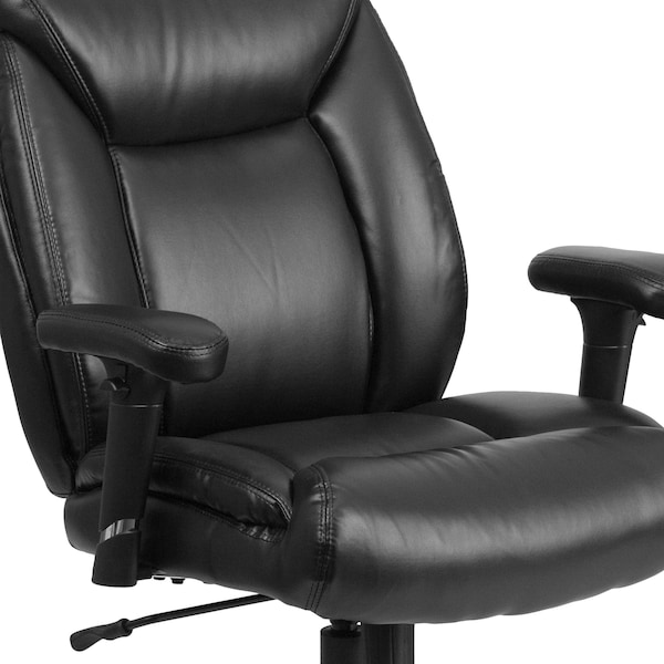 Flash Furniture Hercules Task Office Chair, Black Seat, Black Back, 29 in W 29" L 42-3/4" H, Adjustable Padded - GO-2073-LEA-GG