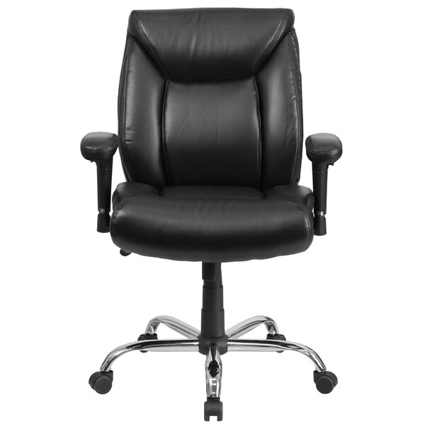 Flash Furniture Hercules Task Office Chair, Black Seat, Black Back, 29 in W 29" L 42-3/4" H, Adjustable Padded - GO-2073-LEA-GG