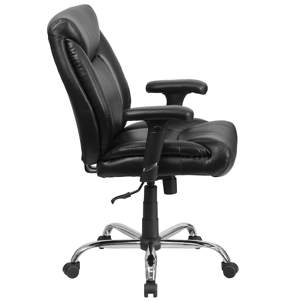 Flash Furniture Hercules Task Office Chair, Black Seat, Black Back, 29 in W 29" L 42-3/4" H, Adjustable Padded - GO-2073-LEA-GG