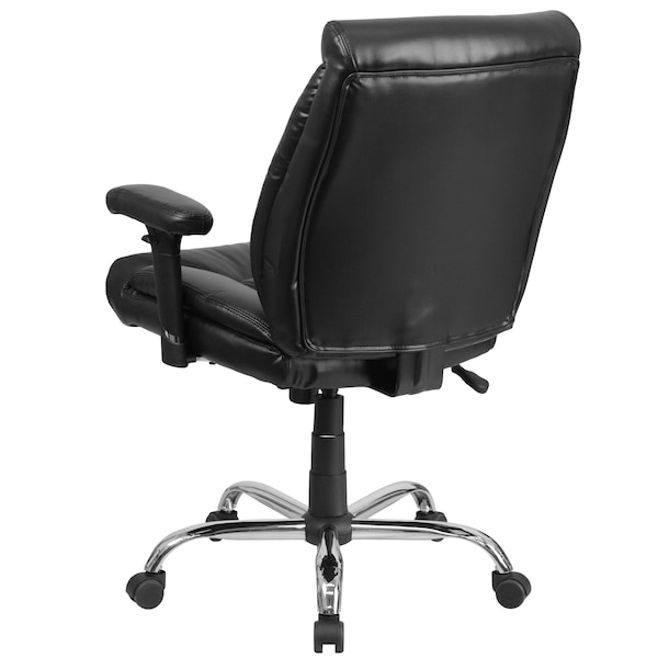 Flash Furniture Hercules Task Office Chair, Black Seat, Black Back, 29 in W 29" L 42-3/4" H, Adjustable Padded - GO-2073-LEA-GG