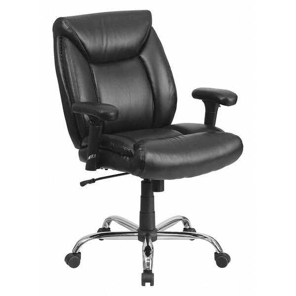 Flash Furniture Hercules Task Office Chair, Black Seat, Black Back, 29 in W 29" L 42-3/4" H, Adjustable Padded - GO-2073-LEA-GG