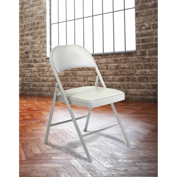 National Public Seating Commercialine Folding Chair, Vnyl, Gry, PK4 - 952