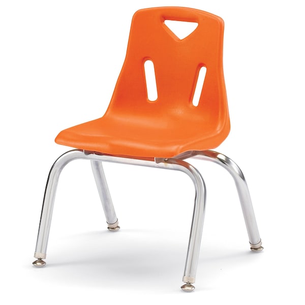 Jonti-Craft Berries Stacking Chairs with Chrome-Plated Legs, 12 in. Ht, Set of 6, Orange - 8142JC6114
