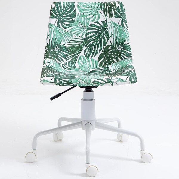 Isl Furnishings InterSpaceLiving Print Desk Chair Banana Leaf Vinyl/White - CH41DC-VL21-PC04
