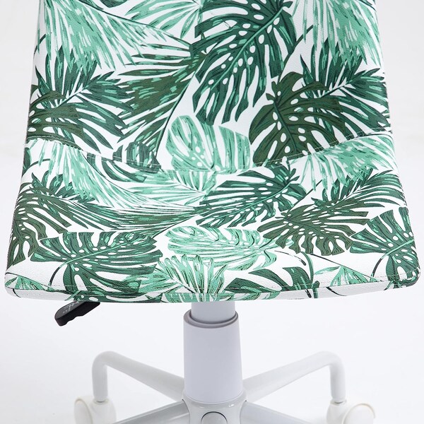 Isl Furnishings InterSpaceLiving Print Desk Chair Banana Leaf Vinyl/White - CH41DC-VL21-PC04