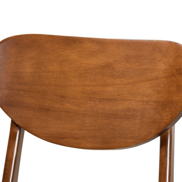 Baxton Studio Katya Mid-Century Modern Grey Fabric and Walnut Brown Finished Wood 2-Piece Dining Chair Set - 183-11635-ZORO