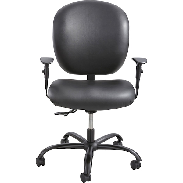 Safco Plastic Big and Tall Chair, 17-1/2", No Arms, Black - 3391BV