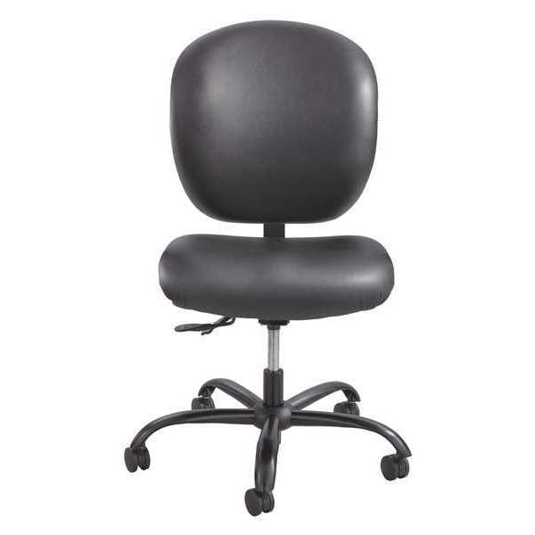 Safco Plastic Big and Tall Chair, 17-1/2", No Arms, Black - 3391BV