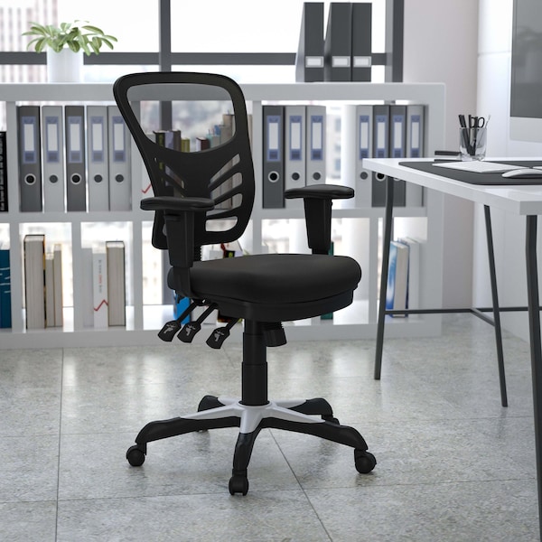 Flash Furniture Mid-Back Black Mesh Multifunction Desk Chairs, 4PK - 4-HL-0001-GG