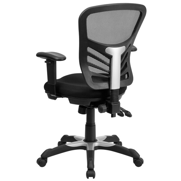 Flash Furniture Mid-Back Black Mesh Multifunction Desk Chairs, 4PK - 4-HL-0001-GG