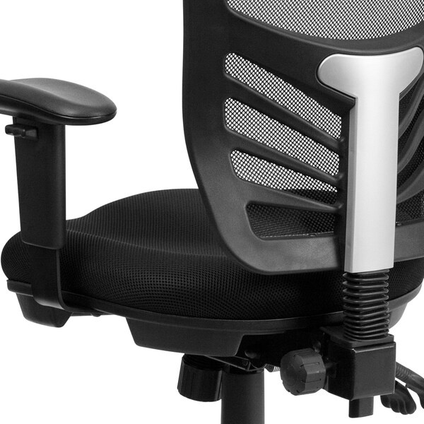 Flash Furniture Mid-Back Black Mesh Multifunction Desk Chairs, 4PK - 4-HL-0001-GG