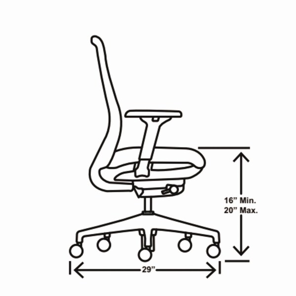 Hon Nucleus Series Recharge Task Chair, 16.63 to 21.13 Seat Height, Frost Seat, Black Back, Black Base - HONNR12SAMC22BT
