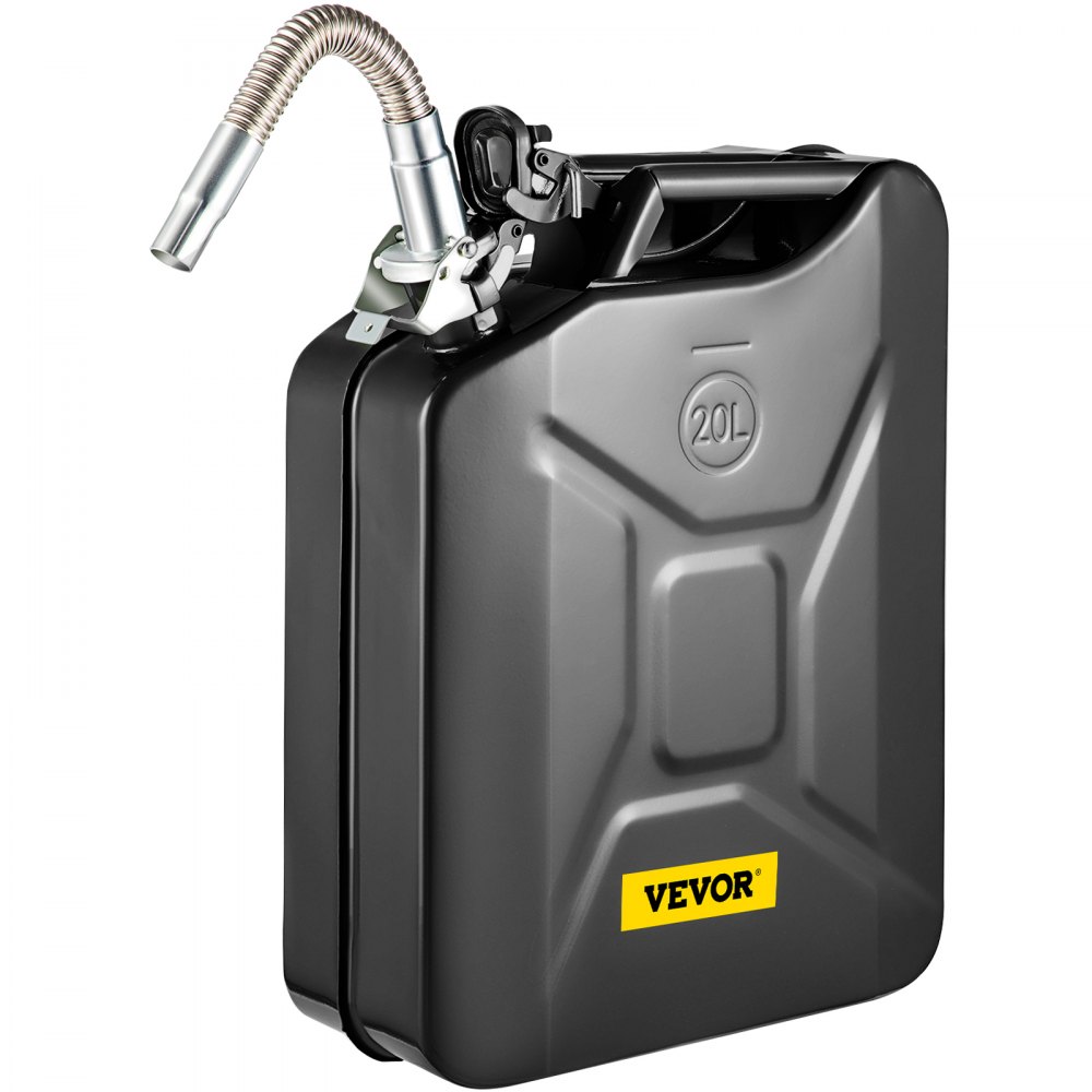 VEVOR Jerry Fuel Can, 5.3 Gallon / 20 L Portable Jerry Gas Can with Flexible Spout System, Rustproof ＆ Heat-resistant Steel Fuel Tank for Cars Trucks Equipment, Black - JBYTHBDDWC3LU6XF3V0