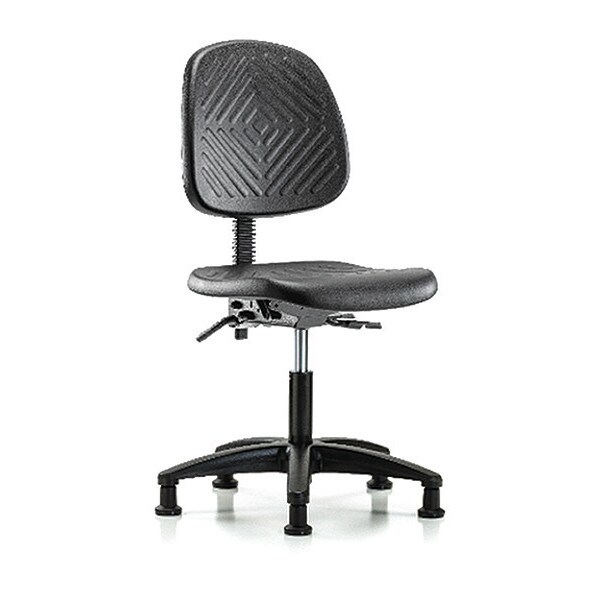 Blue Ridge Ergonomics Desk Chair Desk Chair, Med, Poly, Bk, Glides, No Arms, 17" to 22" Height, Black; Blue - BR-PDHCH-MB-RG-T0-A0-RG