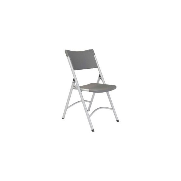 National Public Seating Interion Folding Chair With Mid Back, Resin, Gray - INT-620
