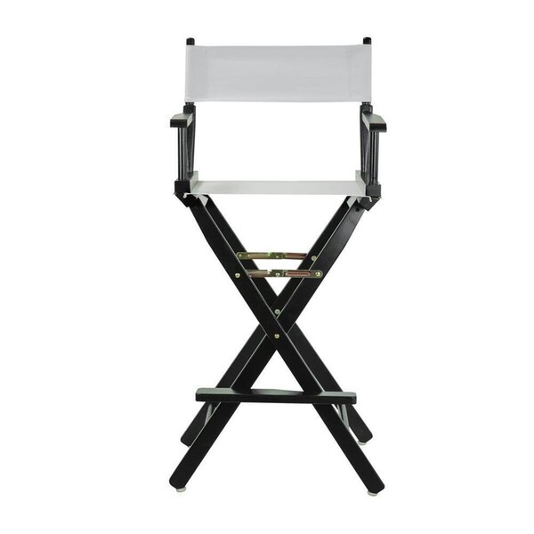 Betterbeds 230-02-021-29 30 in. Directors Chair Black Frame with White Canvas - BE2691184