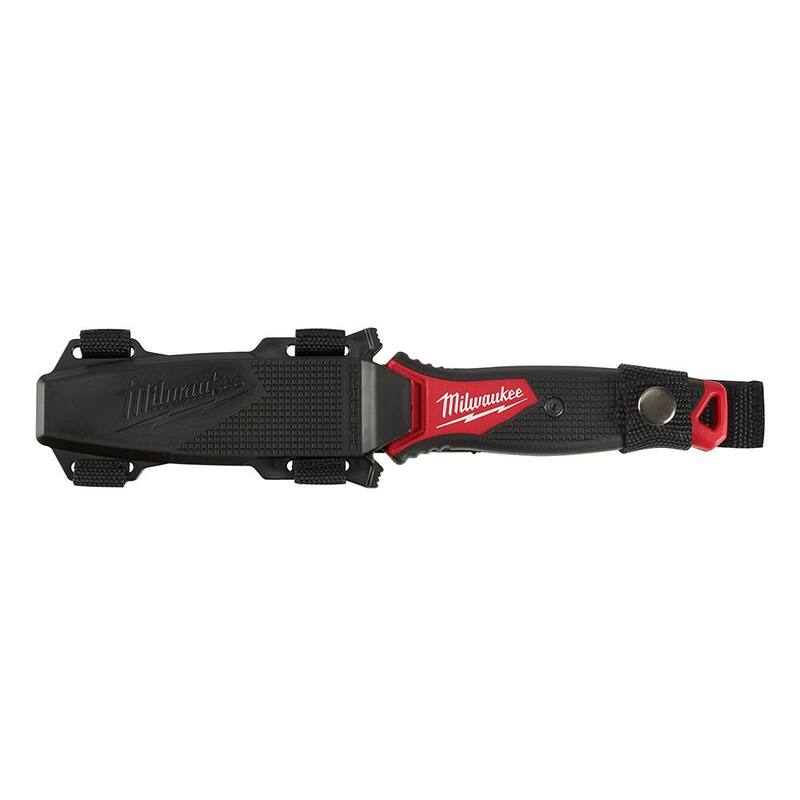 Milwaukee 3 in. Hardline D2 Steel Smooth Blade Pocket Folding Knife and 5 in. Hardline AUS-8 Steel Fixed Blade Knife - 48-22-1994-48-22-1928
