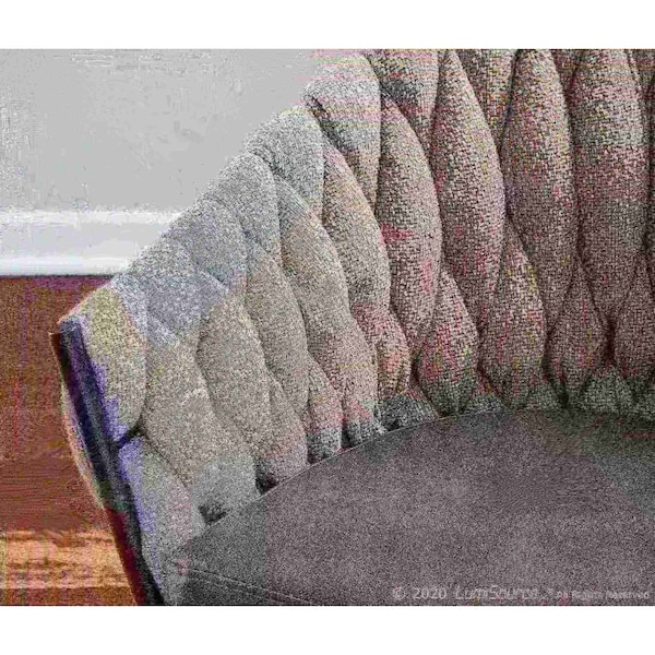 Lumisource Braided Matisse Chair in Grey Faux Leather and Grey Fabric - CH-BRAIDMAT BKGY