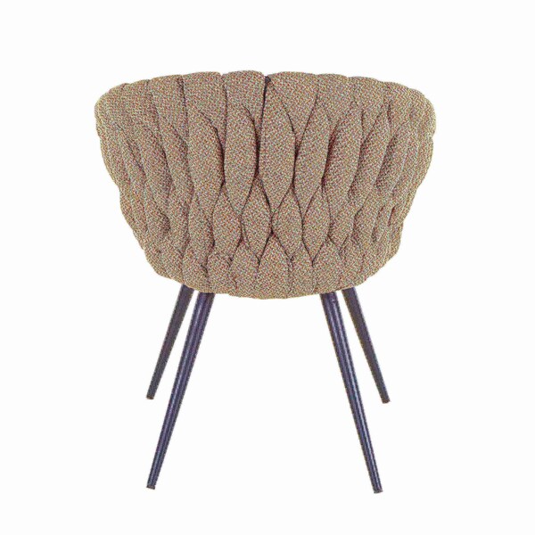 Lumisource Braided Matisse Chair in Grey Faux Leather and Grey Fabric - CH-BRAIDMAT BKGY