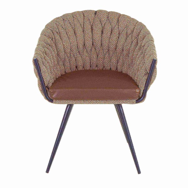 Lumisource Braided Matisse Chair in Grey Faux Leather and Grey Fabric - CH-BRAIDMAT BKGY