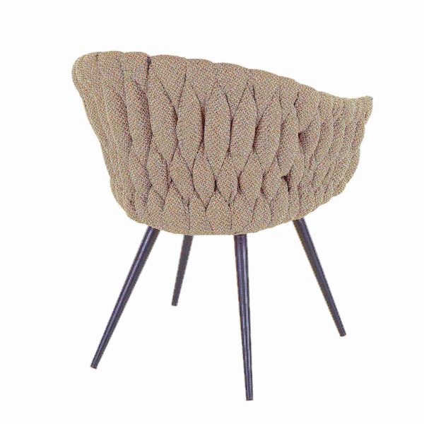Lumisource Braided Matisse Chair in Grey Faux Leather and Grey Fabric - CH-BRAIDMAT BKGY
