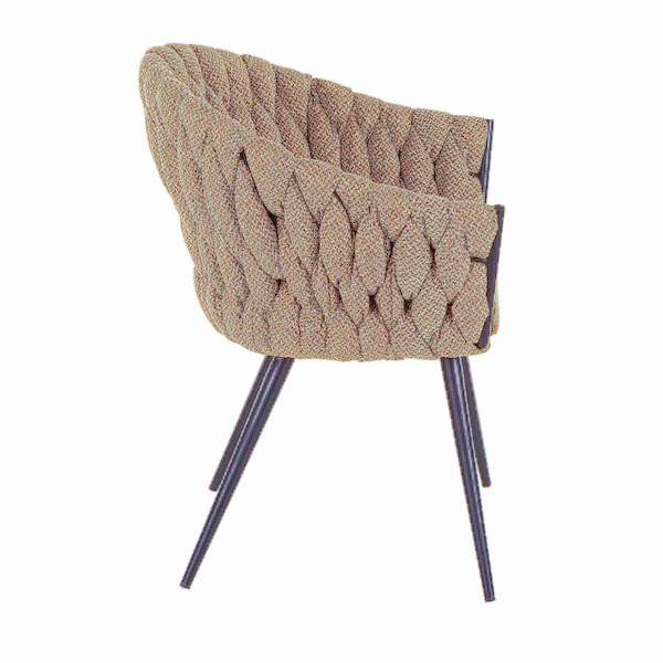 Lumisource Braided Matisse Chair in Grey Faux Leather and Grey Fabric - CH-BRAIDMAT BKGY