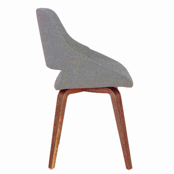 Lumisource Fabrico Dining/Accent Chair in Walnut and Grey Noise Fabric, PK 2 - CH-FBCONL WLGY2