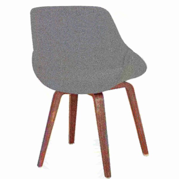 Lumisource Fabrico Dining/Accent Chair in Walnut and Grey Noise Fabric, PK 2 - CH-FBCONL WLGY2