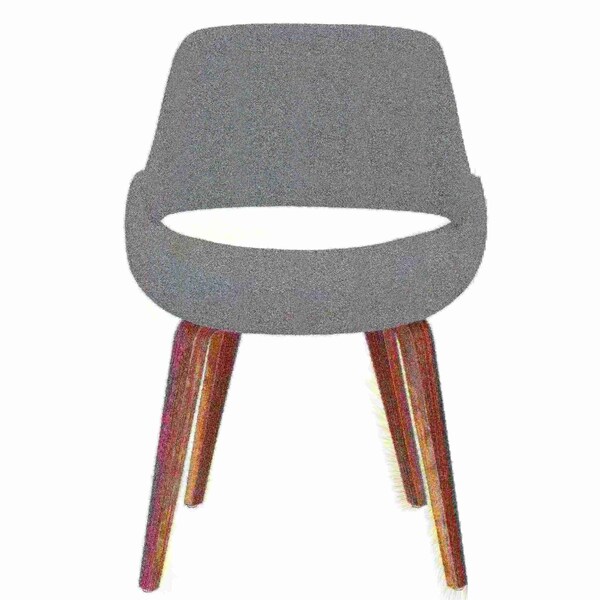 Lumisource Fabrico Dining/Accent Chair in Walnut and Grey Noise Fabric, PK 2 - CH-FBCONL WLGY2
