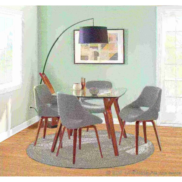 Lumisource Fabrico Dining/Accent Chair in Walnut and Grey Noise Fabric, PK 2 - CH-FBCONL WLGY2