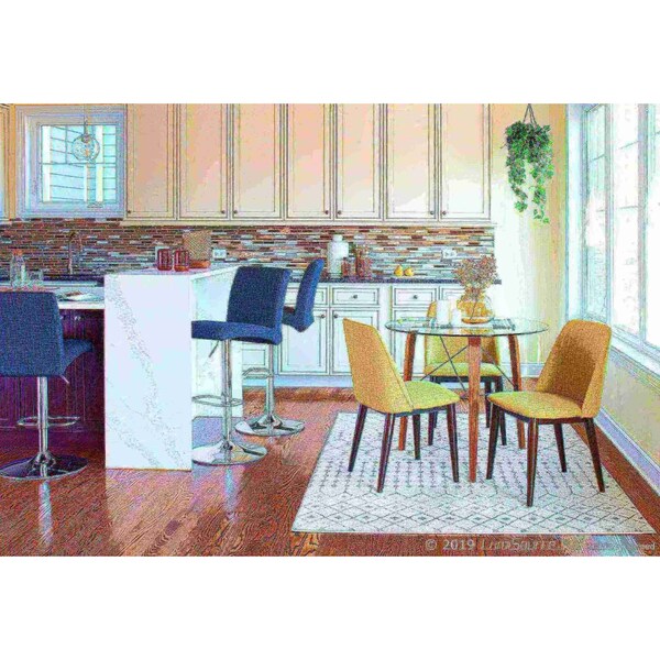 Lumisource Tintori Dining Chair in Green Fabric, PK 2 - CHR-TNT GN+BN2