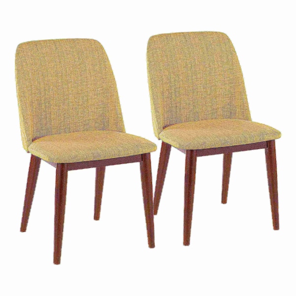 Lumisource Tintori Dining Chair in Green Fabric, PK 2 - CHR-TNT GN+BN2