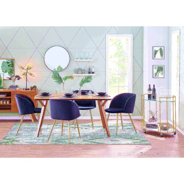 Lumisource Fran Chair in Gold Metal and Black Velvet, PK 2 - CH-FRAN AU+BK2