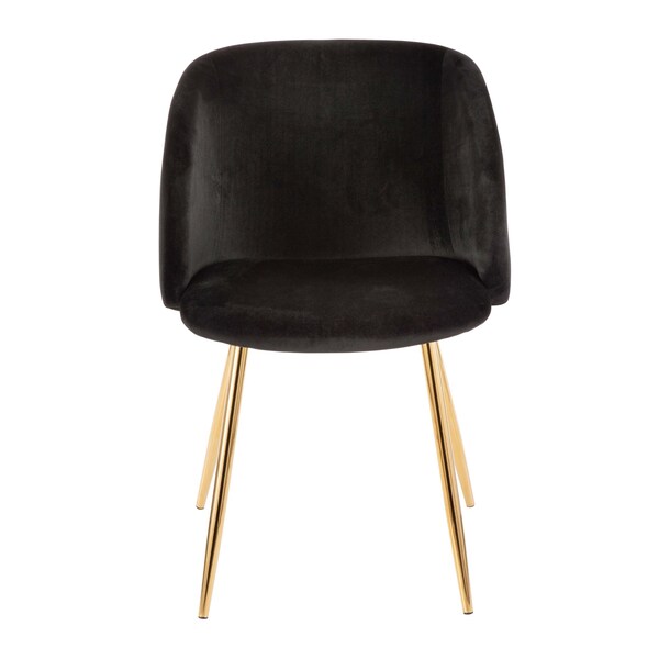 Lumisource Fran Chair in Gold Metal and Black Velvet, PK 2 - CH-FRAN AU+BK2