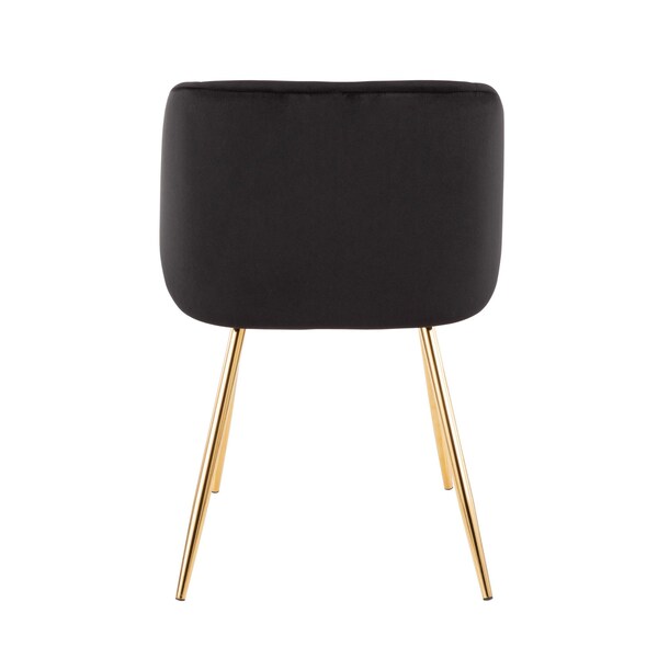 Lumisource Fran Chair in Gold Metal and Black Velvet, PK 2 - CH-FRAN AU+BK2