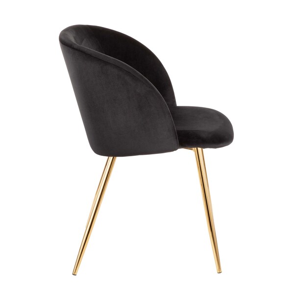 Lumisource Fran Chair in Gold Metal and Black Velvet, PK 2 - CH-FRAN AU+BK2