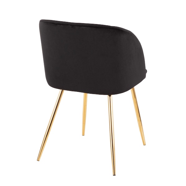 Lumisource Fran Chair in Gold Metal and Black Velvet, PK 2 - CH-FRAN AU+BK2