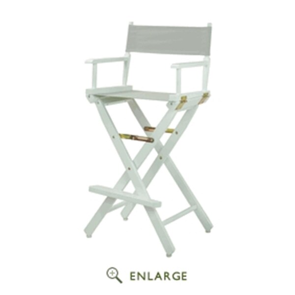 Casual Home 230-01-021-18 30 in. Directors Chair White Frame with Gray Canvas - 230-01/021-18