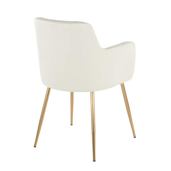 Lumisource Andrew Dining/Accent Chair in Gold Metal and Cream Velvet, PK 2 - CH-ANDRW AUVCR2