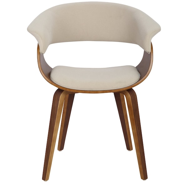 Lumisource Vintage Mod Dining/Accent Chair in Walnut and Cream - CH-VMONL WL+CR