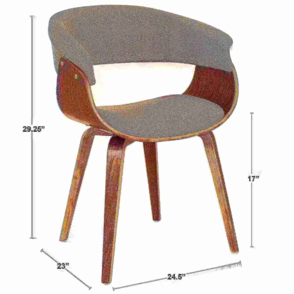 Lumisource Vintage Mod Dining/Accent Chair in Walnut and Cream - CH-VMONL WL+CR