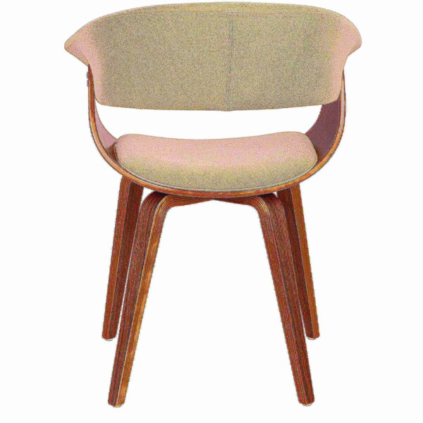 Lumisource Vintage Mod Dining/Accent Chair in Walnut and Cream - CH-VMONL WL+CR