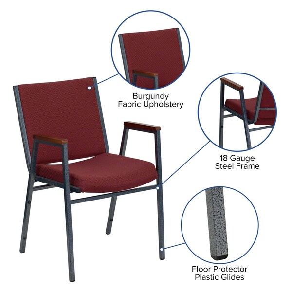 Flash Furniture Fabric Stack Armchair, Burgundy - XU-60154-BY-GG