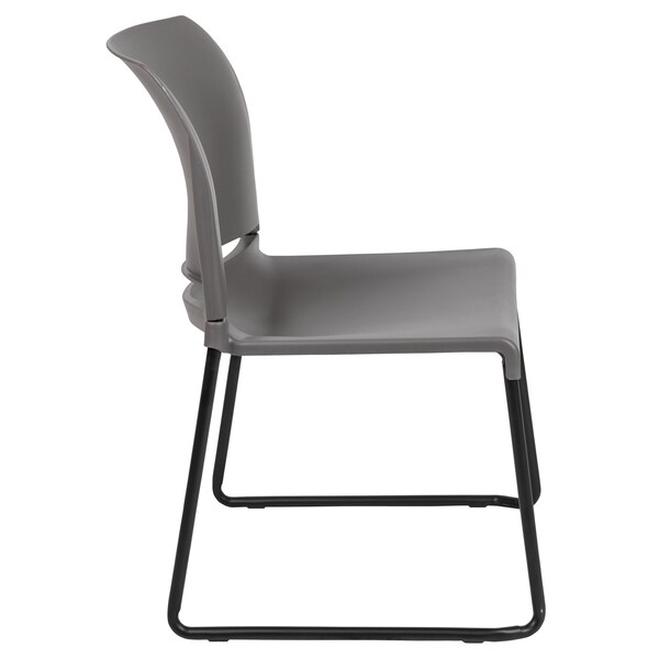 Flash Furniture Gray Plastic Stack Chair, PK5 - 5-RUT-238A-GY-GG