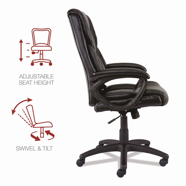 Alera Brosna Mid-Back Task Chair, Up to 250 lb, 18.15" to 21.77 Seat Height, Black Seat/Back, Black Base - ALEBRN42B19