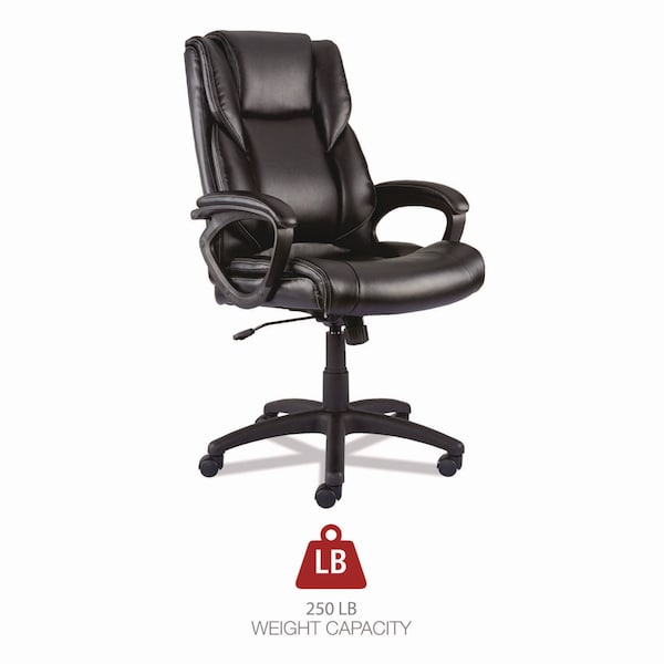 Alera Brosna Mid-Back Task Chair, Up to 250 lb, 18.15" to 21.77 Seat Height, Black Seat/Back, Black Base - ALEBRN42B19
