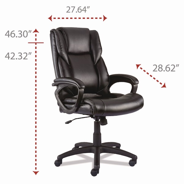 Alera Brosna Mid-Back Task Chair, Up to 250 lb, 18.15" to 21.77 Seat Height, Black Seat/Back, Black Base - ALEBRN42B19