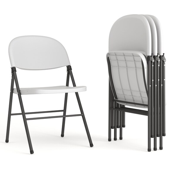 Flash Furniture 330 lb. Capacity Granite White Plastic Chair, 4PK - 4-DAD-YCD-50-WH-GG