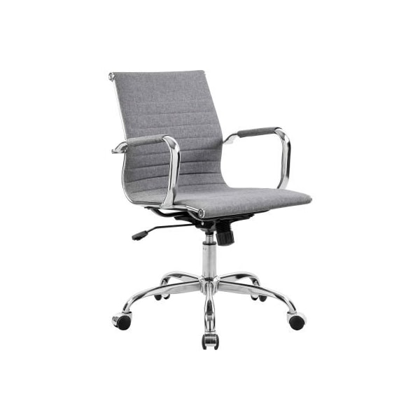 Gec Interion Conference Room Chair with Mid Back & Fixed Arms, Fabric, Gray - 9350M-7