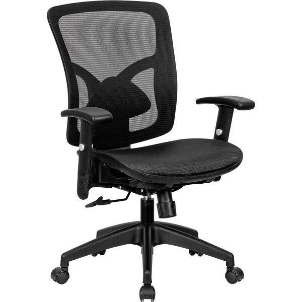 Interion By Global Industrial Interion All-Mesh Office Chair with Lumbar Support, Black - 695969